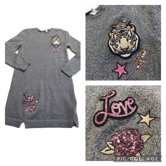 Place Soft & Cozy Embellished Tiger Princess Love Dress Gray Winter XXL (16) - Picture 1 of 10